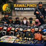 Rawalpindi Police arrests six suspects including a domestic worker and her brother, with seven motorcycles, cash, gold jewelry, foreign currency, handbags, and weapons