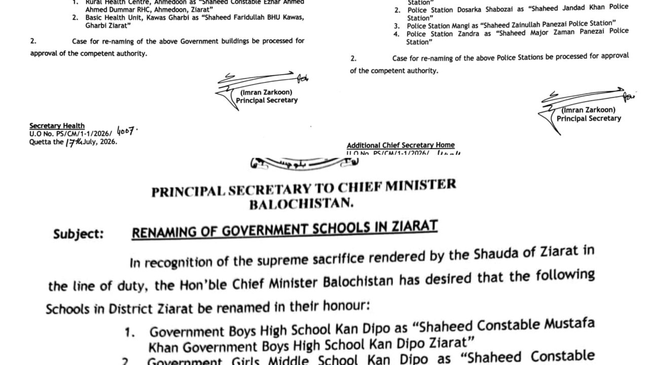 Agreement Reached Between Balochistan Government and Quetta Dharna Committee