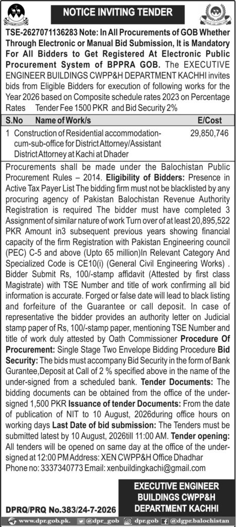DGPR ADVERTISEMENTS QUETTA