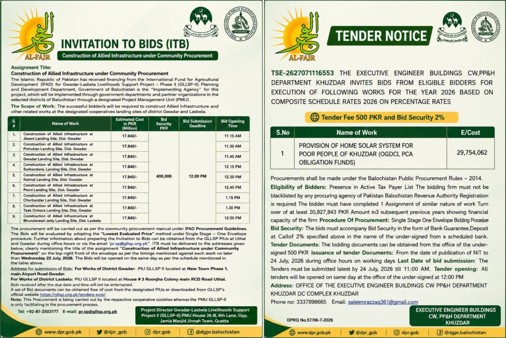 DGPR QUETTA ADVERTISEMENT