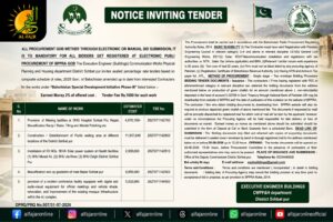 DGPR QUETTA ADVERTISEMENTS TENDER NOTICES