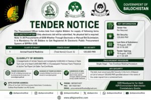 DGPR ADVERTISEMENTS TENDER NOTICES BALOCHISTAN POLICE QUETTA