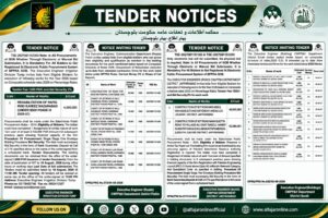 ADVERTISEMENTS GOVT OF BALUCHISTAN DGPR QUETTA TENDER NOTICES