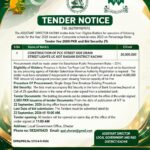 Kachhi Balochistan tender notice 2026 for PCC street side drain and streetlights construction