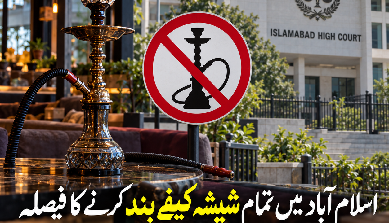 Shisha cafe closure in Islamabad and ban on indoor and outdoor shisha activities.