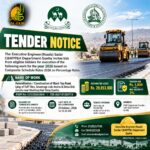 Quetta road construction tender notice 2026 by Executive Engineer Roads Saddar CWPP&H Department.