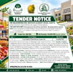 BCSA Quetta food items tender notice 2026 for procurement of 64 food items, with PKR 154,000 bid security and an electronic submission deadline of 13 November 2026.